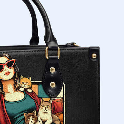 CAT MAMA - Sac à main en cuir personnalisé pour les amoureux des chats - LL18