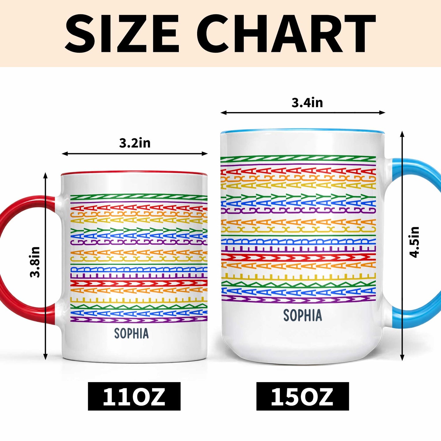 Gay Saying Rainbow Pride Personalized Name - Personalized Custom Accent Mug - LPRIDE006_AMUG