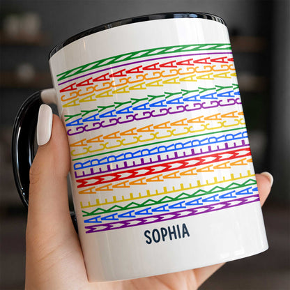 Gay Saying Rainbow Pride Personalized Name - Personalized Custom Accent Mug - LPRIDE006_AMUG