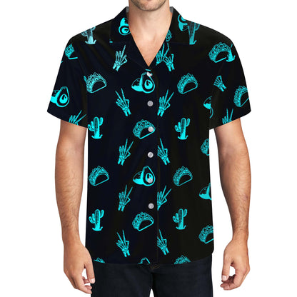 Neon Mexico Vibes - Chemise hawaïenne unisexe personnalisée - ME004_HW