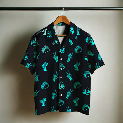 Neon Mexico Vibes - Chemise hawaïenne unisexe personnalisée - ME004_HW