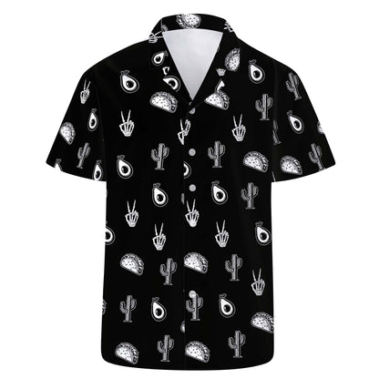 Doodle Icon - Chemise hawaïenne unisexe personnalisée - ME013_HW