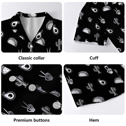 Doodle Icon - Chemise hawaïenne unisexe personnalisée - ME013_HW