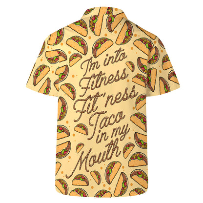 Je suis un adepte du fitness, taco dans la bouche - T-shirt hawaïen unisexe personnalisé - ME034_HW