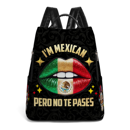 Je suis mexicain, mais je ne te laisse pas tranquille ! - Sac à dos en cuir personnalisé - ME046_BP