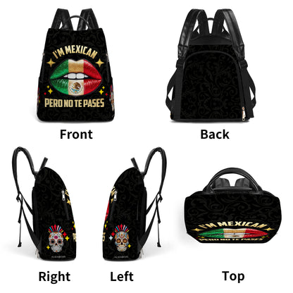 Je suis mexicain, mais je ne te laisse pas tranquille ! - Sac à dos en cuir personnalisé - ME046_BP