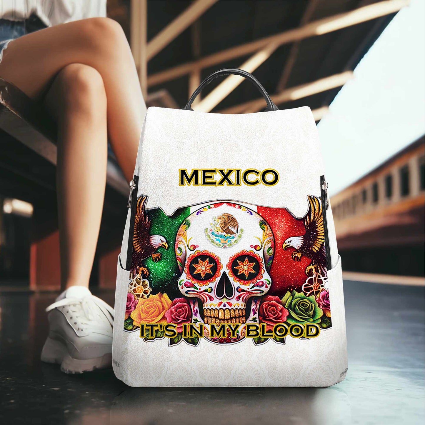 MEXIQUE. J'AI L'ÂME DANS LE SANG - Sac à dos en cuir personnalisé - ME047_BP