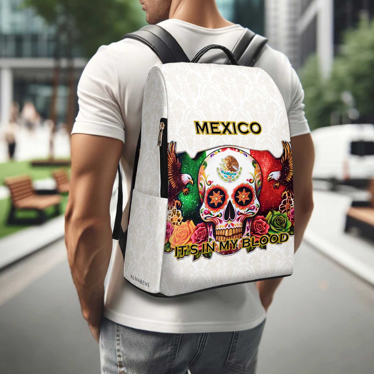 MEXIQUE. J'AI L'ÂME DANS LE SANG - Sac à dos en cuir personnalisé - ME047_BP