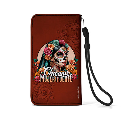 CHICANA MUJER FUERTE - Personalized Custom Phone Leather Wallet - ME051_PW