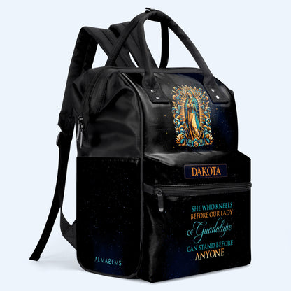 She Who Kneels Before Our Lady Of Guadalupe - Personalized Custom Duckbilled Travel Backpack - ME052_DKB