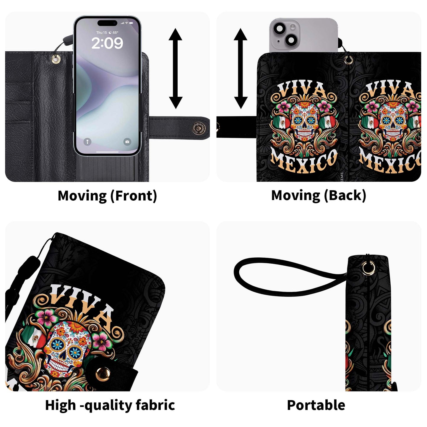 Viva Mexico - Personalized Custom Phone Leather Wallet - ME057_PW
