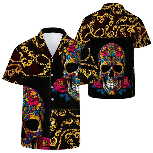 Elegant Skull Chains - Personalized Custom Unisex Hawaiian Shirt - ME011_HW