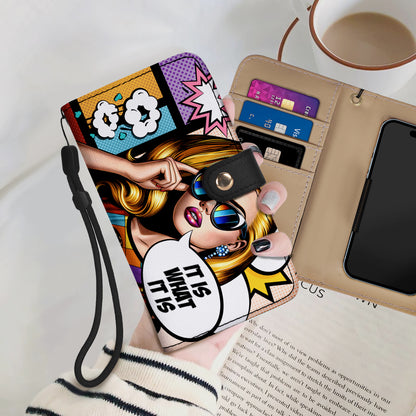 Es lo que es: billetera de cuero personalizada para teléfono - DB21PW