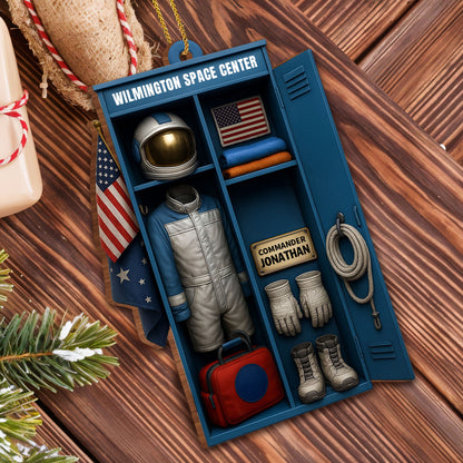 Customize With Your Own Name, Astronaut Suit and Space Helmet - Personalized Custom Wood Ornament, Custom Shaped - JBS023_WDO