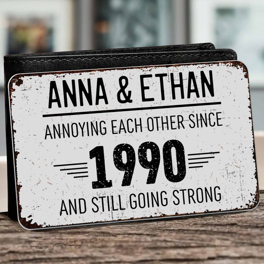 Annoying Each Other Since, And Still Going Strong - Personalized Aluminum Wallet Card - CPL050_ALCA