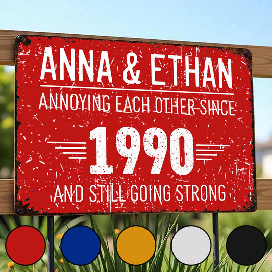 Couple Rustic Sign - Personalized Metal Sign - CPL050_MSIGN