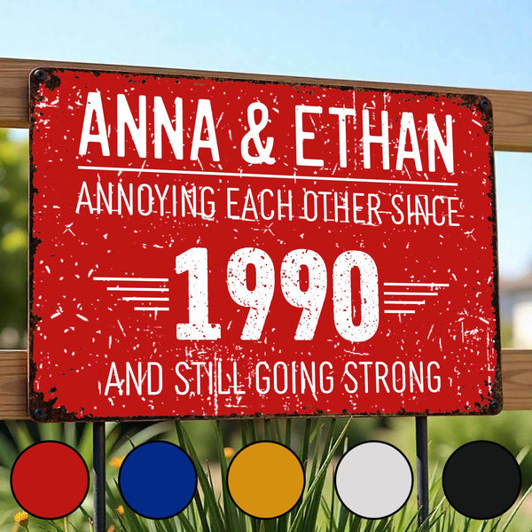 Panneau rustique « Couple » - Panneau métallique personnalisé - CPL050_MSIGN