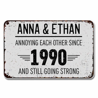 Annoying Each Other Since, And Still Going Strong - Personalized Aluminum Wallet Card - CPL050_ALCA