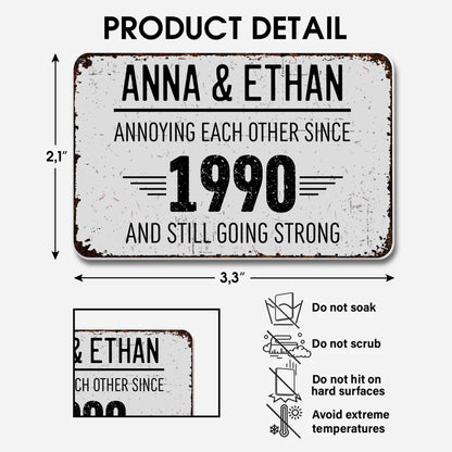 Annoying Each Other Since, And Still Going Strong - Personalized Aluminum Wallet Card - CPL050_ALCA