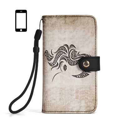 Cartera de cuero personalizada para teléfono de chica latina - HG36PW
