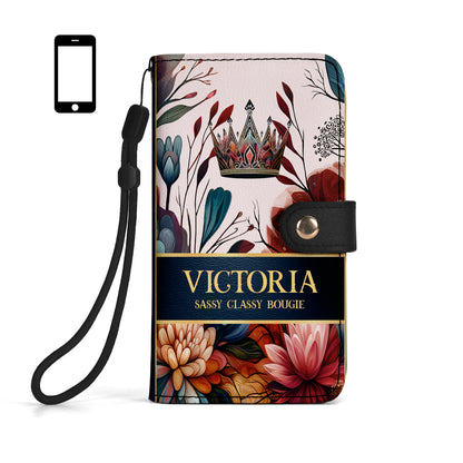 Queen Flowers - Personalized Custom Phone Leather Wallet - DG035_PW