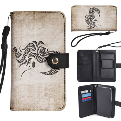 Cartera de cuero personalizada para teléfono de chica latina - HG36PW