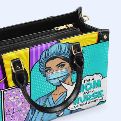 Nombre y título personalizados: soy mamá y enfermera. Bolso de mano de cuero personalizado. MM01