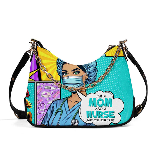 Custom Name And Title "I'm A Mom And..." - Personalized Chain Crossbody Handbag - MM01CH