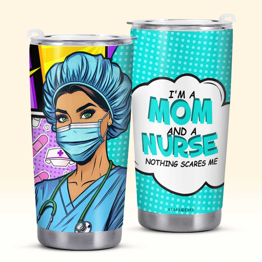 Nombre y título personalizados: soy mamá. Vaso de acero inoxidable personalizado de 20 oz y 30 oz. MM01TB