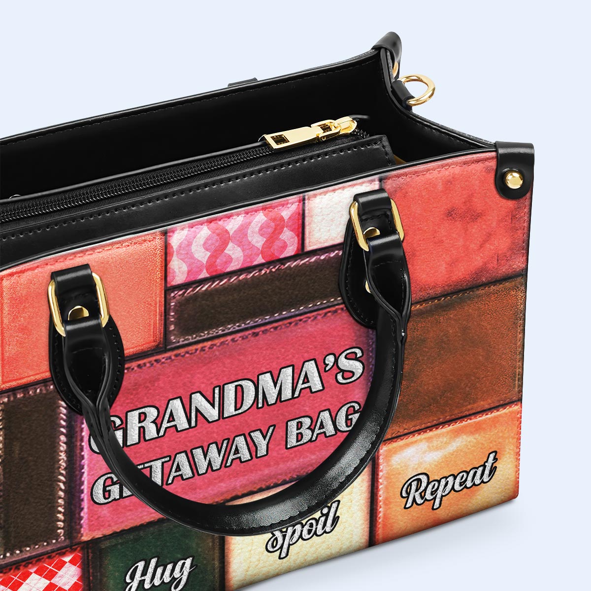Bolso de mano de cuero personalizado para la abuela - MM02