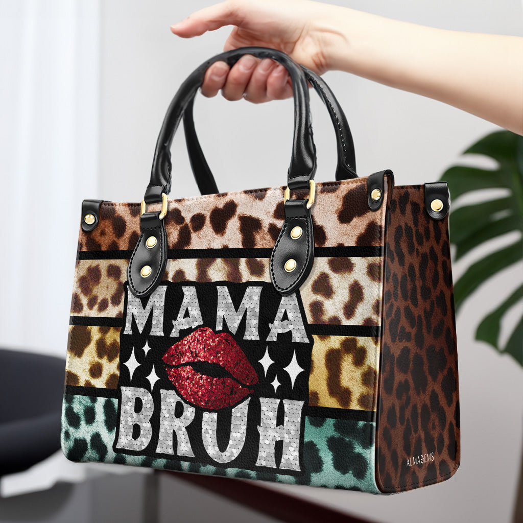Mama Bruh - Bolso de mano de cuero personalizado - MM03