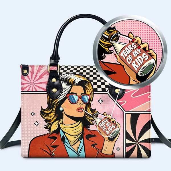 Lágrimas de mis hijos - Bolso de mano de cuero personalizado - MM04