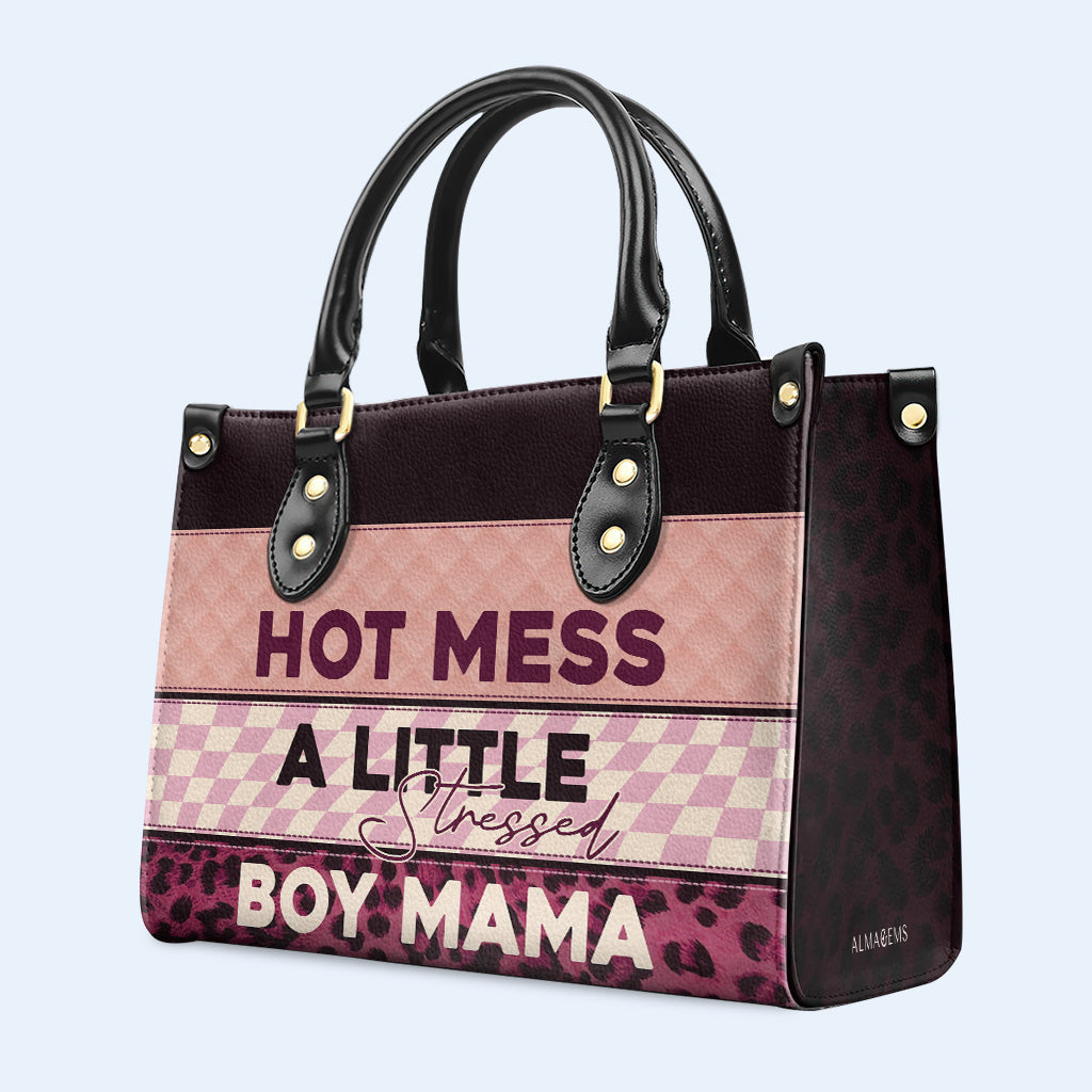 Sac à main en cuir personnalisé - Hot Mess A Little Stressed - MM05