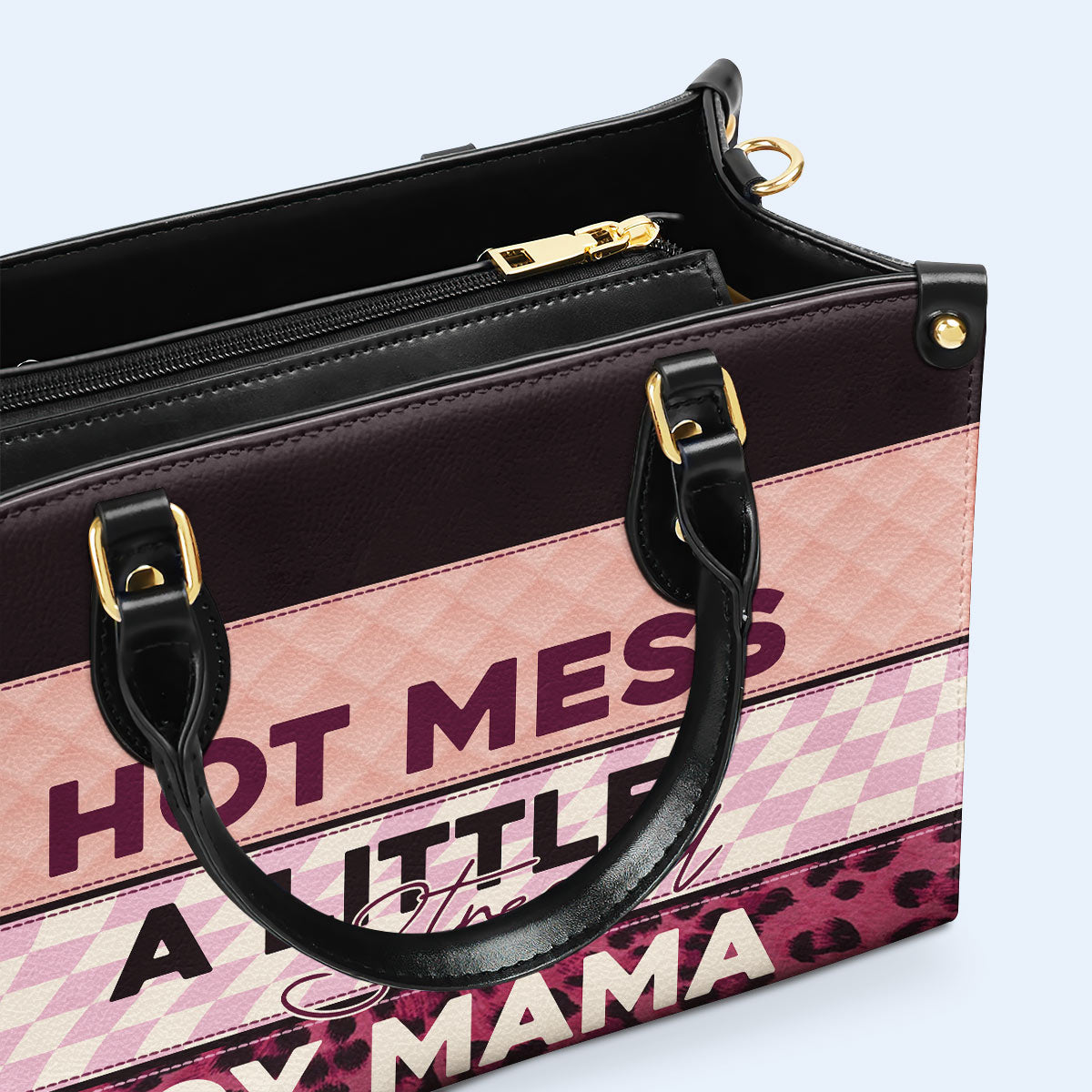 Sac à main en cuir personnalisé - Hot Mess A Little Stressed - MM05