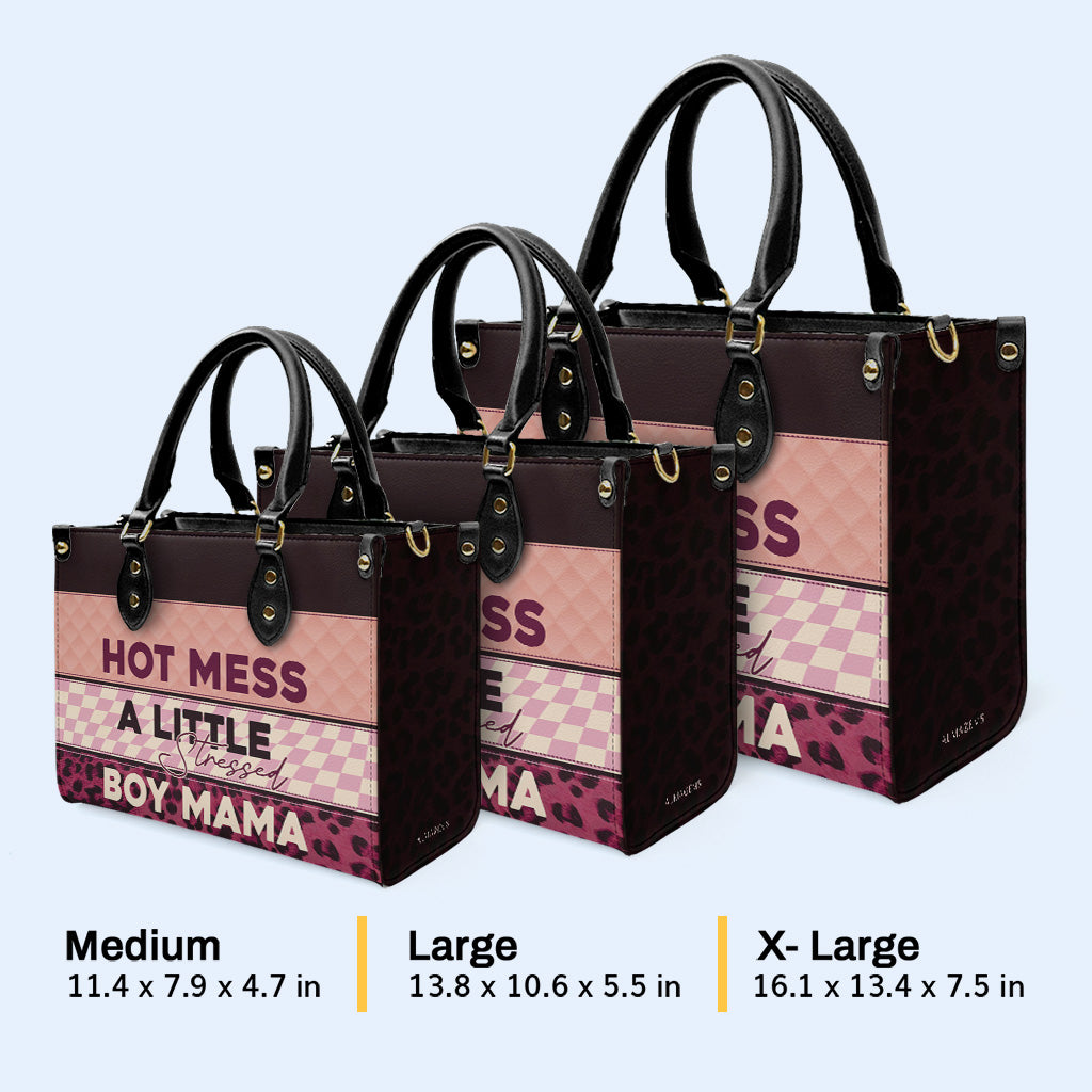 Sac à main en cuir personnalisé - Hot Mess A Little Stressed - MM05