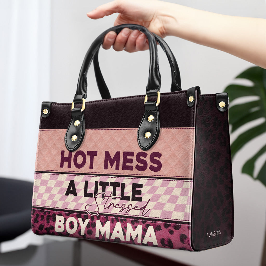 Sac à main en cuir personnalisé - Hot Mess A Little Stressed - MM05