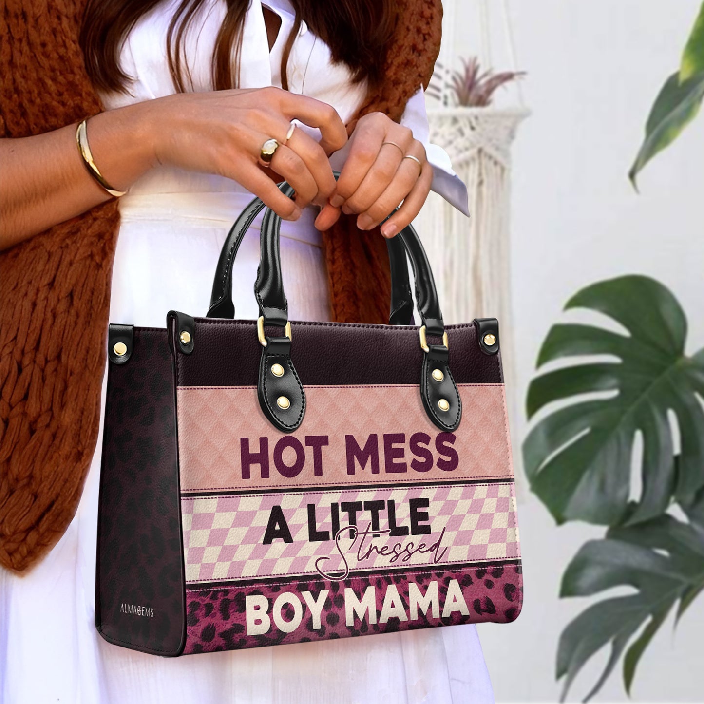 Sac à main en cuir personnalisé - Hot Mess A Little Stressed - MM05
