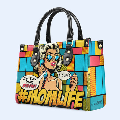 Ocupada haciendo cosas de mamá - Bolso de cuero personalizado - MM06