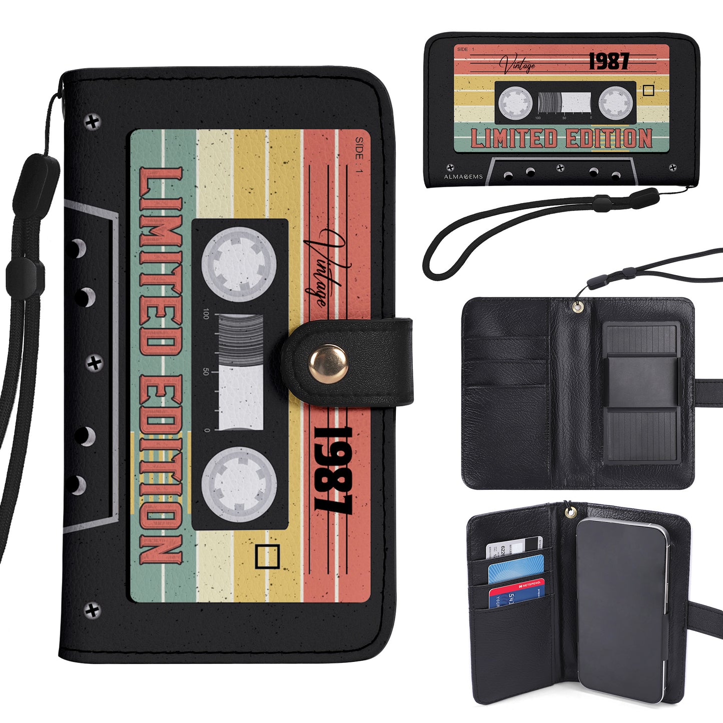 Édition limitée - Portefeuille en cuir personnalisé pour téléphone - MM08PW