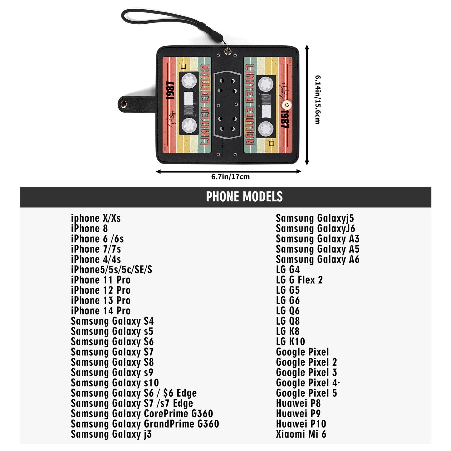 Édition limitée - Portefeuille en cuir personnalisé pour téléphone - MM08PW