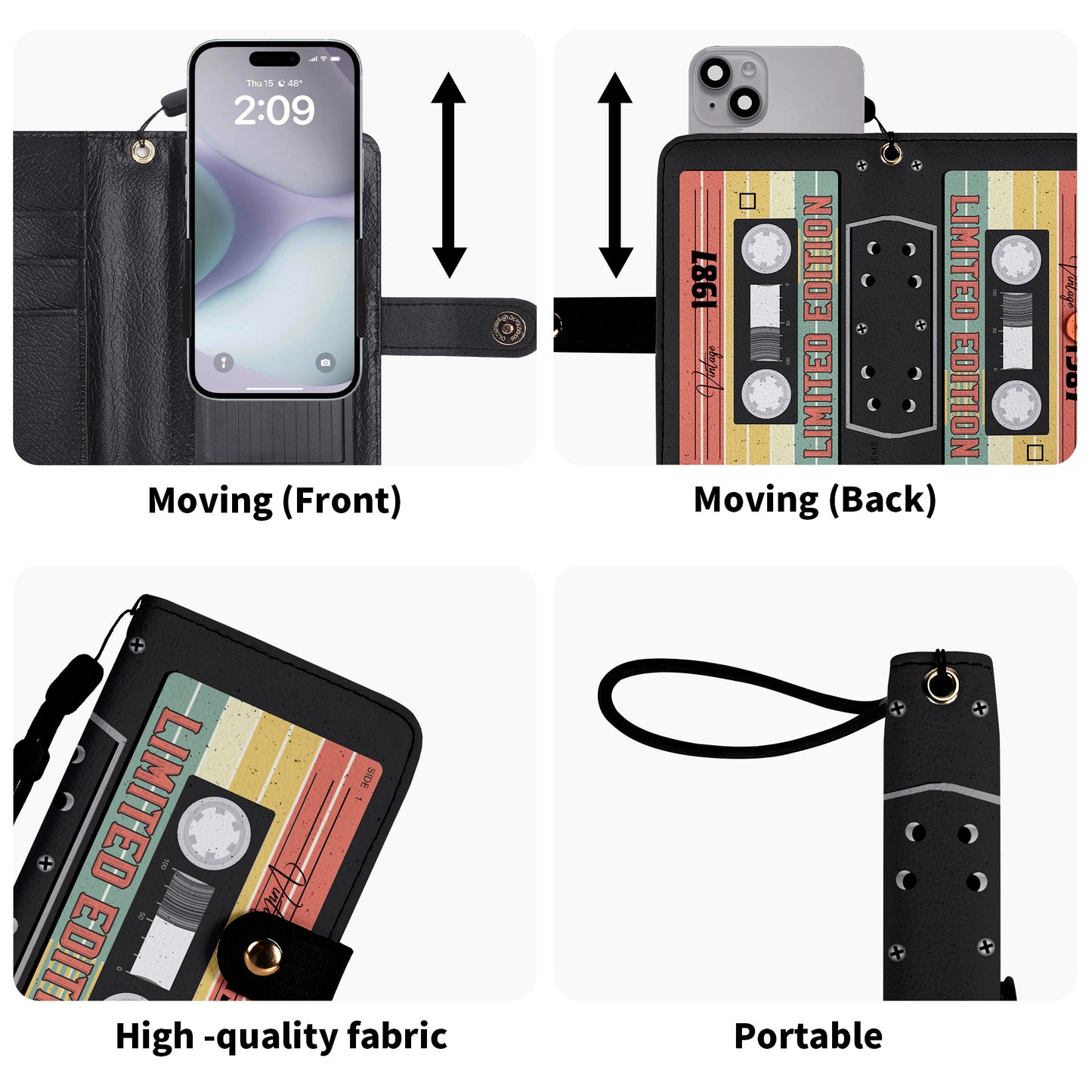 Édition limitée - Portefeuille en cuir personnalisé pour téléphone - MM08PW