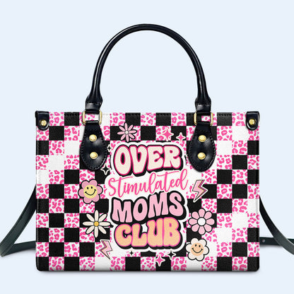 Club de mamás sobreestimuladas: bolso de mano de cuero personalizado - MM10