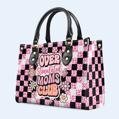 Club de mamás sobreestimuladas: bolso de mano de cuero personalizado - MM10