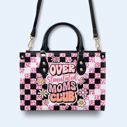 Club de mamás sobreestimuladas: bolso de mano de cuero personalizado - MM10