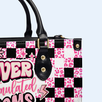 Club de mamás sobreestimuladas: bolso de mano de cuero personalizado - MM10