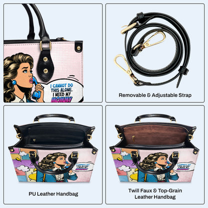 Necesito a mi mami - Bolso de mano de cuero personalizado - MM14