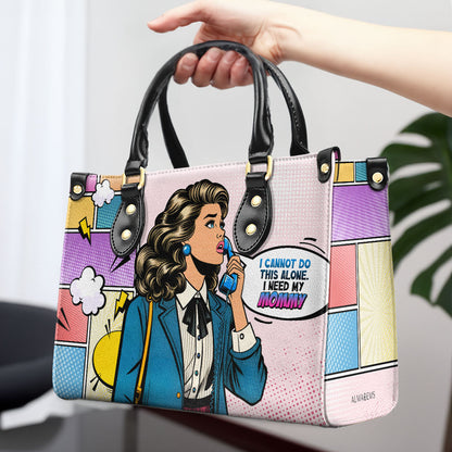 Necesito a mi mami - Bolso de mano de cuero personalizado - MM14