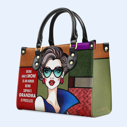 Être grand-mère n'a pas de prix - Sac à main en cuir personnalisé - MM16
