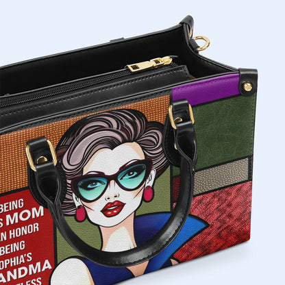 Être grand-mère n'a pas de prix - Sac à main en cuir personnalisé - MM16