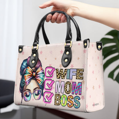 Sac à main en cuir personnalisé pour femme, maman et patronne - MM41